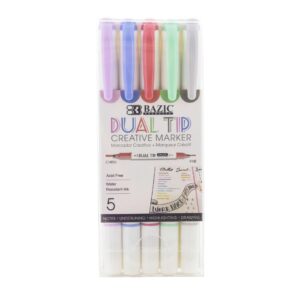 5 COLORS DUAL-TIP CREATIVE MARKERS