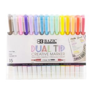 15 COLORS DUAL-TIP CREATIVE MARKERS
