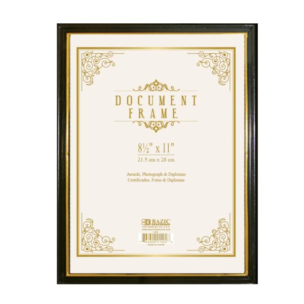 8.5"X11" DOCUMENT FRAME W/ GOLD BORDER