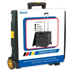 16"X18"X15" YELLOW FOLDING CART ON WHEELS W/ LID COVER