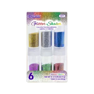 0.25 OZ (7g) 6 PRIMARY COLOR GLITTER SHAKER