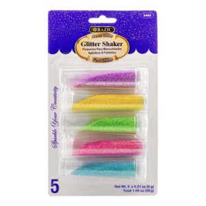 0.21 OZ (6g) 5 NEON COLOR GLITTER SHAKER