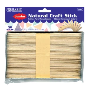 JUMBO NATURAL CRAFT STICK (50/PACK)