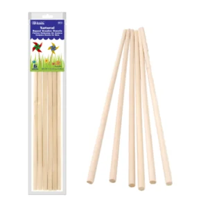 3/8" X 12" ROUND NATURAL WOODEN DOWEL (6/BAG)
